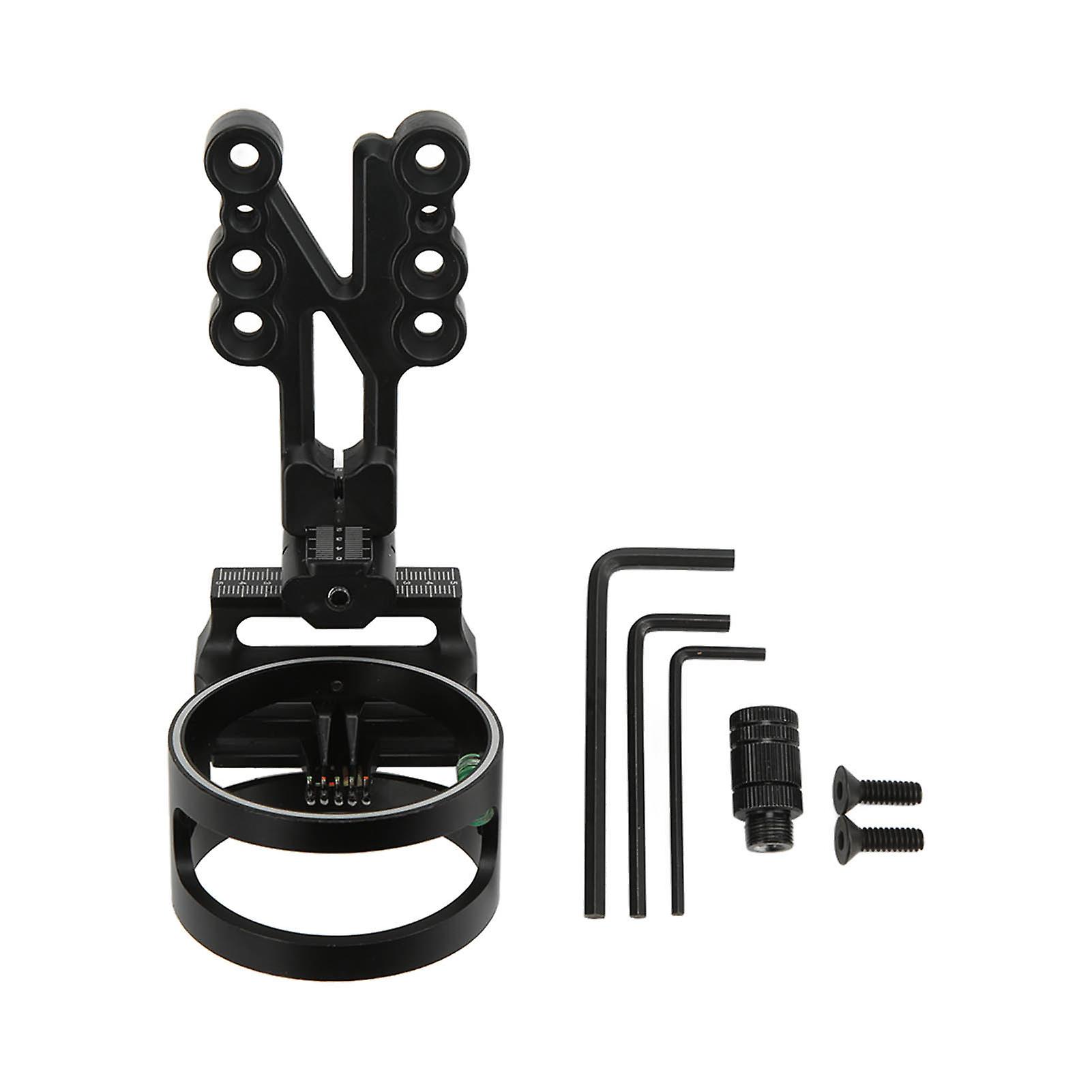 Bow Sight 5 دبوس الرماية البصر الألومنيوم مع 0.019 دبابيس الألياف البصرية الأفقية ل SP019 القوس والسهم