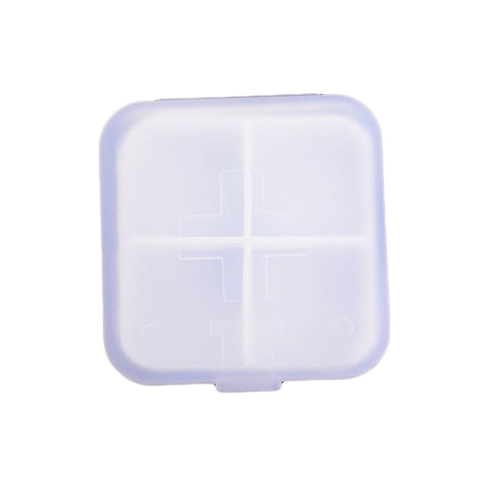 Ouzhan Portable Travel 4 Grid Pill Storage Box Case Container Mini Medicine Organizer