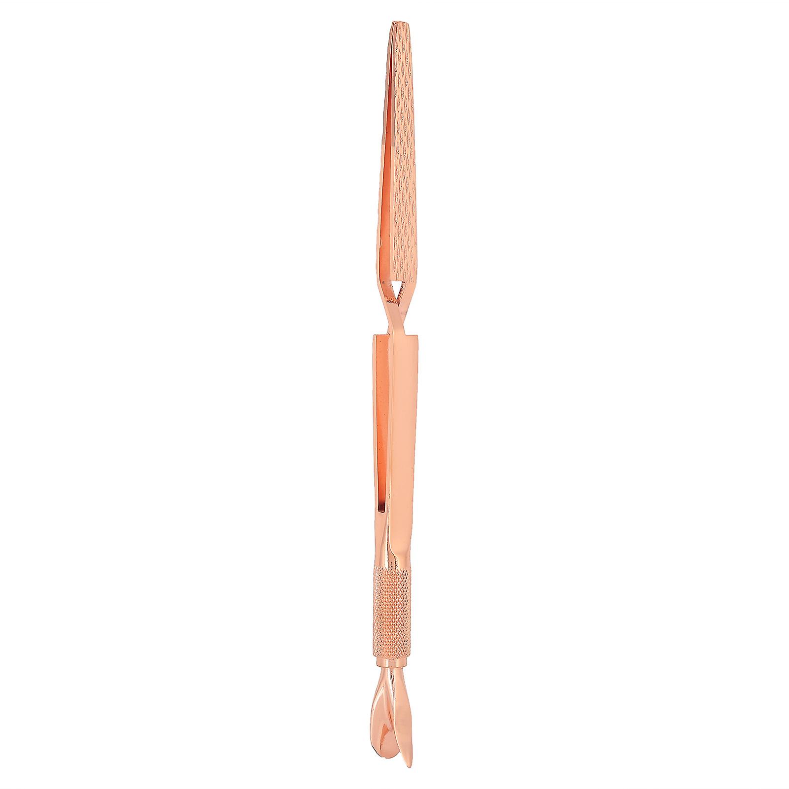 Professional Manicure Tool, Multi-function Nail Shaping Tweezers Stainless Steel Cuticle Pusher for False Nail Shaping, Portable Size 1PC