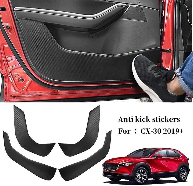 Car Carbon Fiber Door Anti-Kick Pad Side Edge Protection Mat Cover for Mazda CX-30 2019 2020~37252