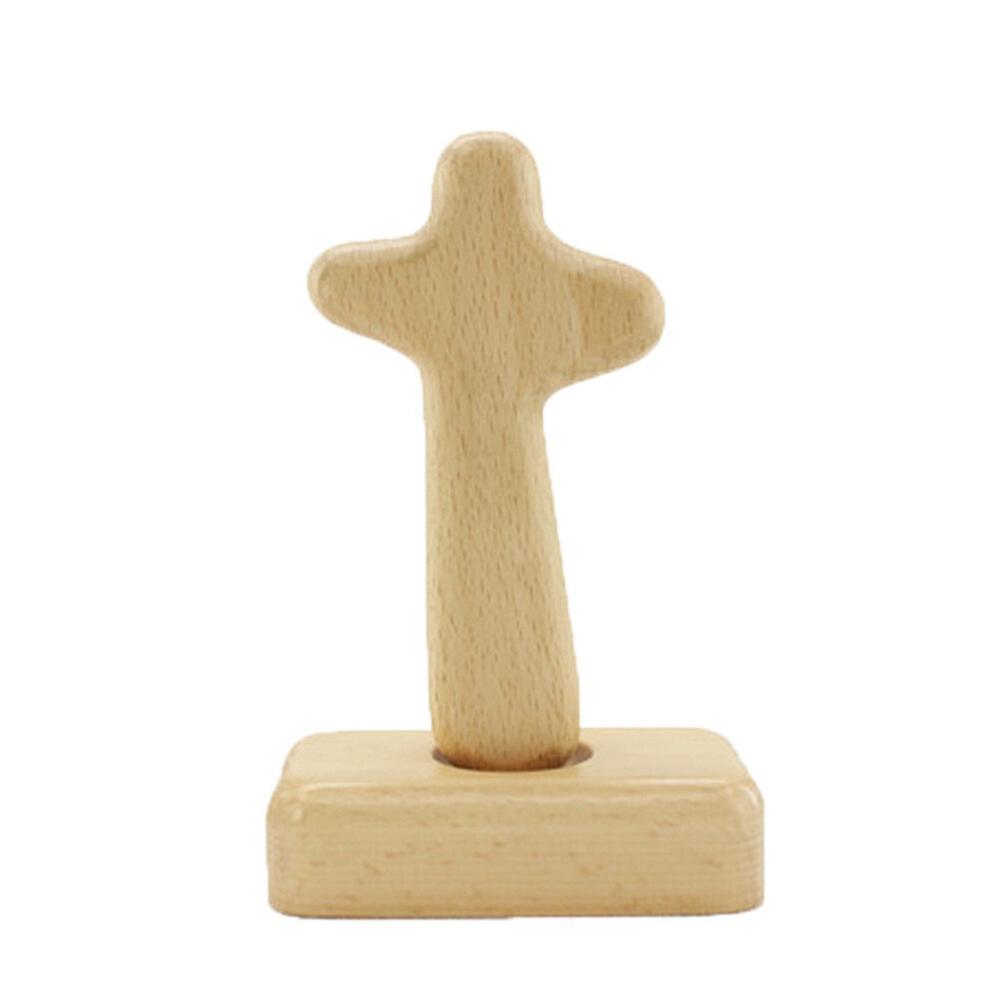 Compact Wooden Cross with Stand - Perfect for Christian Devotions