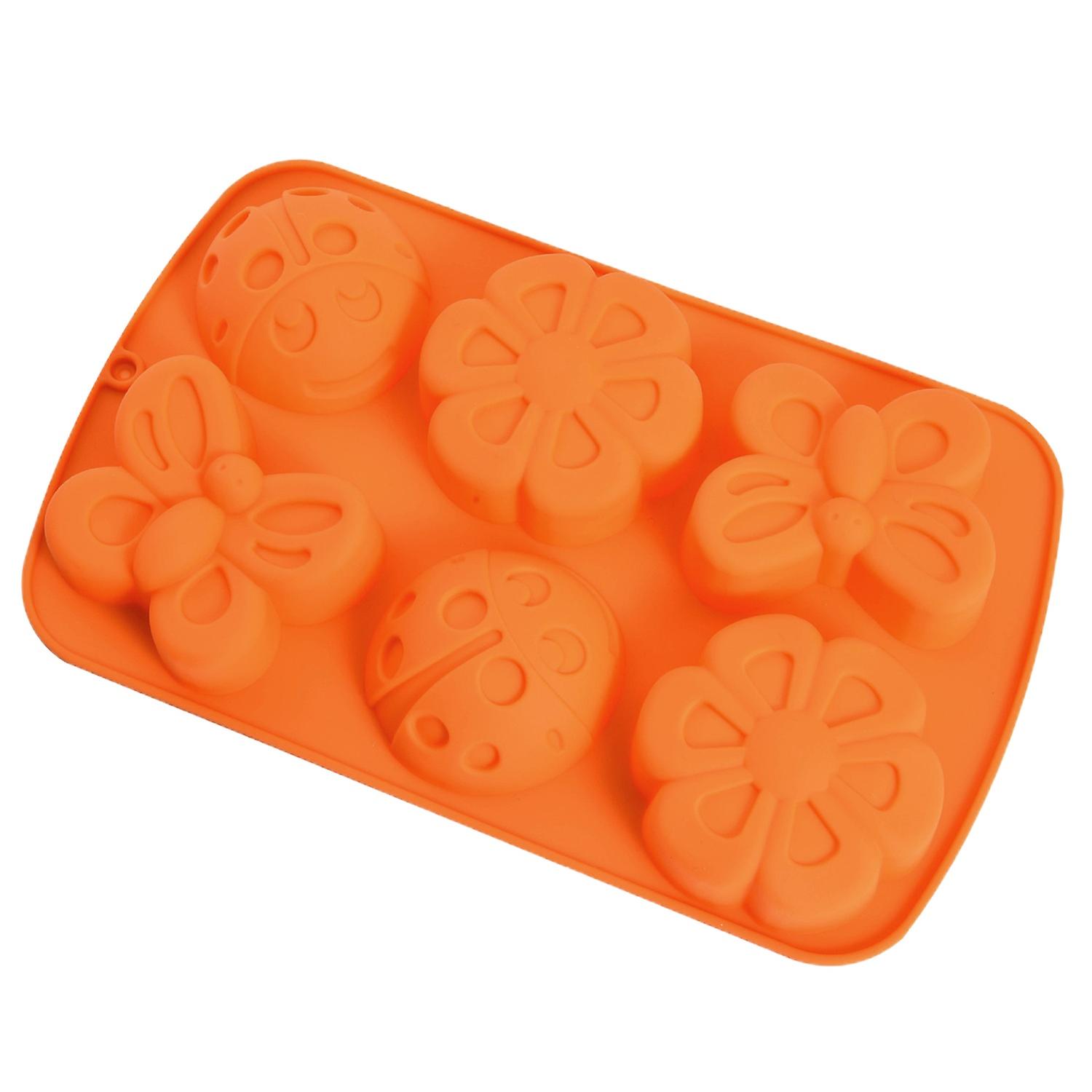 6 Cavities Baking Mold Heat-proof Reusable Rectangular Delicate Silicone Handmade Cake Cookie Mold