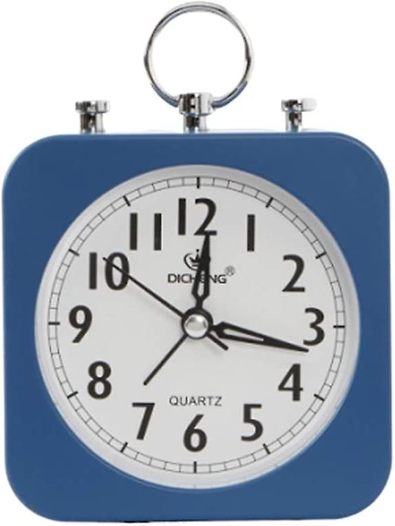 Alarm Square Desk Table Clock Wake You Up Silent Working Perfect for Bedroom Office Blue