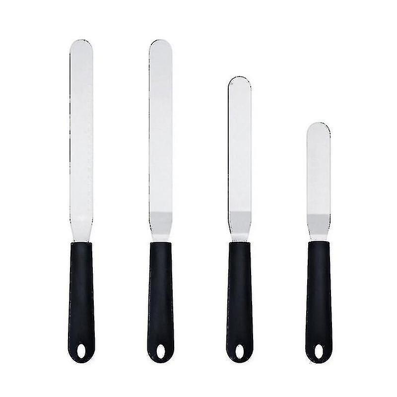 4pcs Icing Spatula Plastic Handle Angled Cake Spatula Baking Tool Kitchen Gadget
