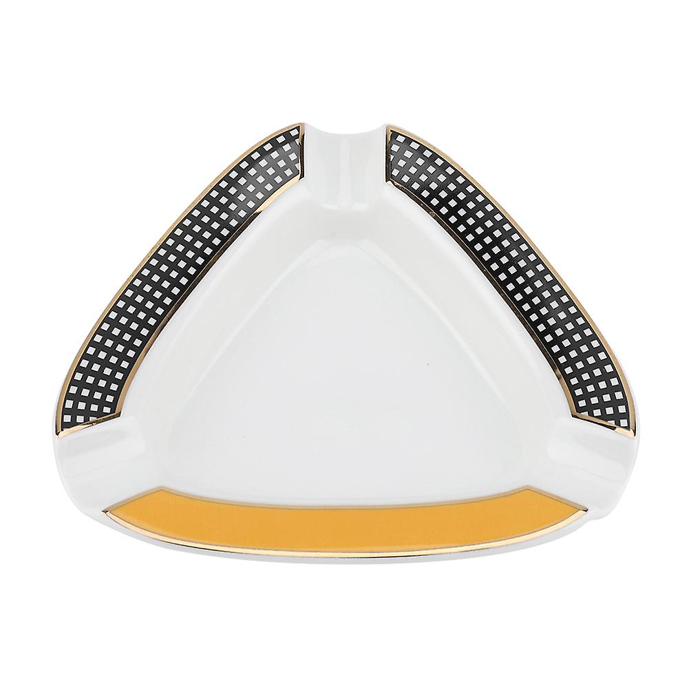 Portable Mini Ceramics TriangleCigarette Ashtray Cinder Holder(White)