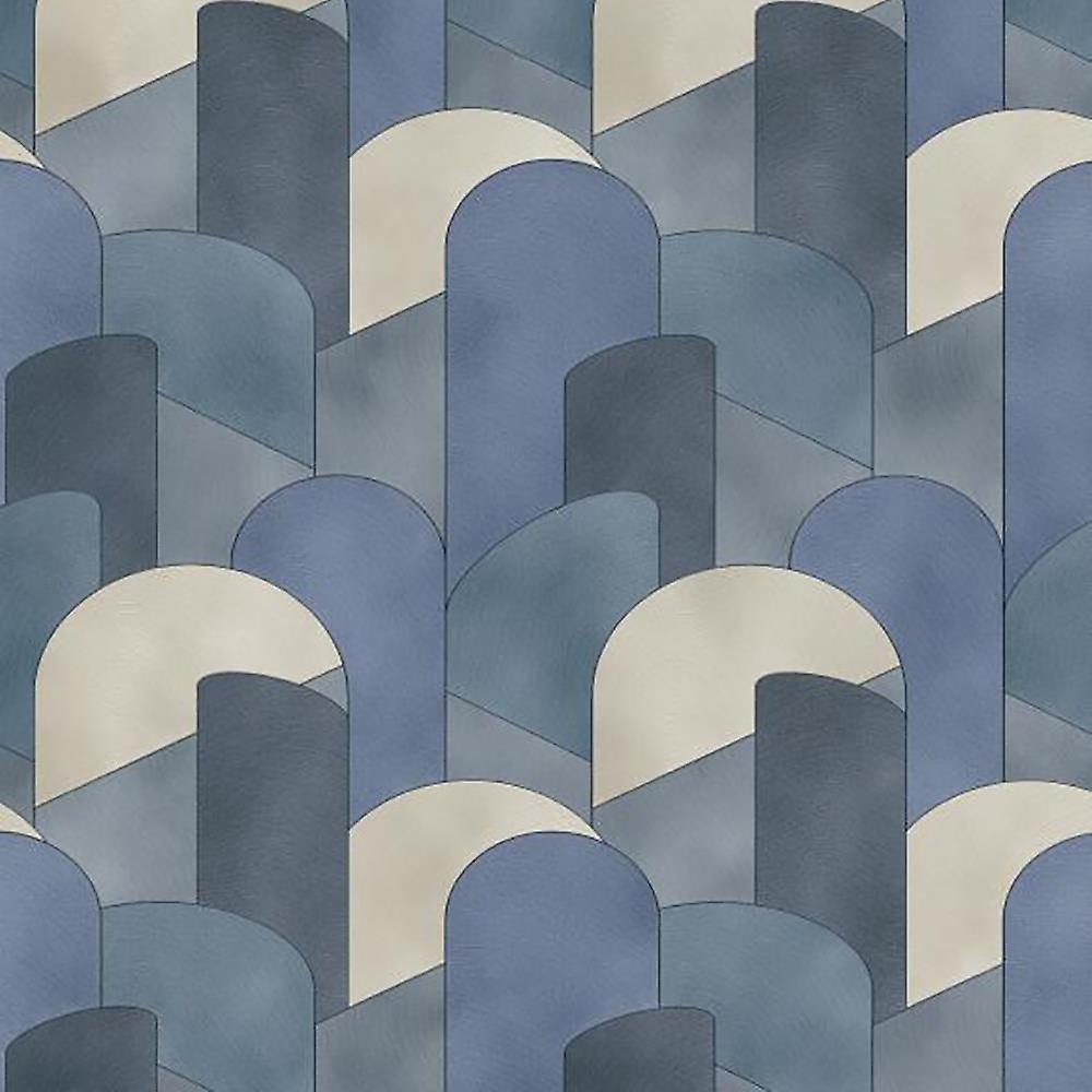 Elle Glitter Geo Navy Wallpaper