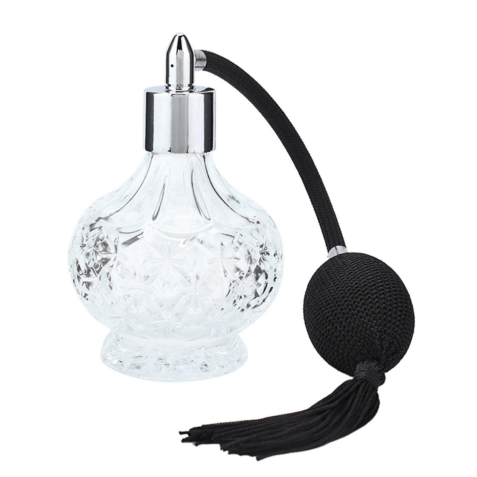 80ml Retro Glass Perfume Bottle Refillable Spray Atomizer with Tassel, Empty Portable Fragrance Container for Travel and Home Use