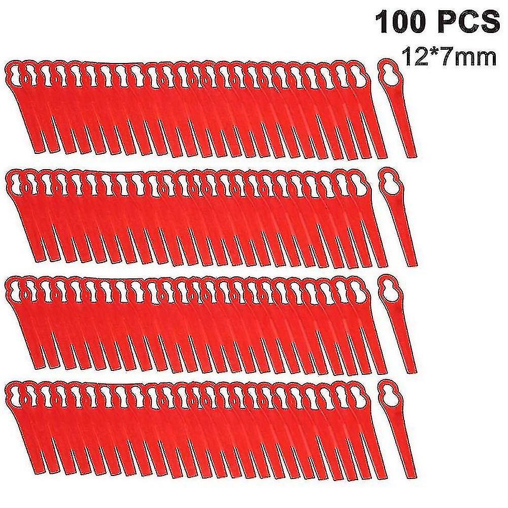 100 Pcs Plastic Grass Trimmer Blades Cordless Strimmer Blades