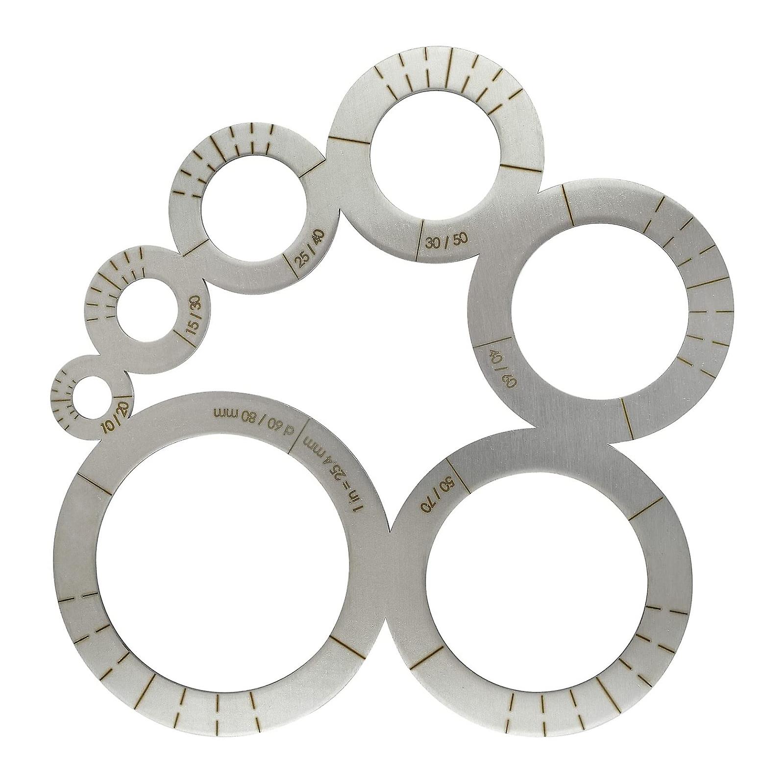 Cutting Ruler Measuring Tools Metal Circle Template Stainless Steel New 17.515.5cm / 6.96.1in R Fixed Seven Arcs