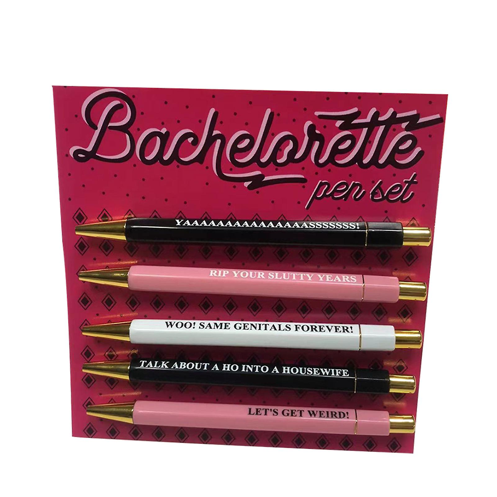 5PCS Funny Bachelorettes Ballpoint Pens Spoof Fun Retractable Ballpoint Pen Set for Office/School/Home