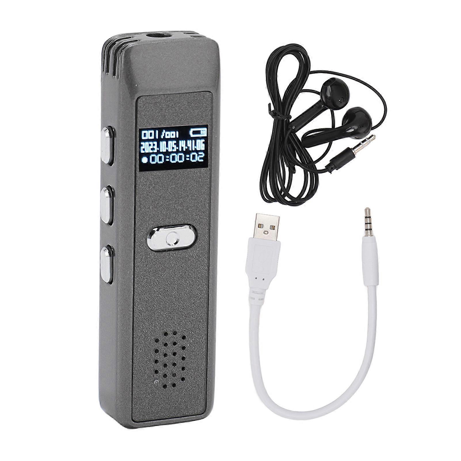Digitale Voice Recorder Multifunctionele AI Smart HD Ruisonderdrukking Voice Activated Recorder voor Meeting Interview Lezing Grijs 16G