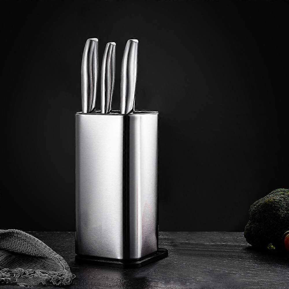 Bloco de faca, porta-faca sem faca, feito de aço inoxidável, 8 polegadas