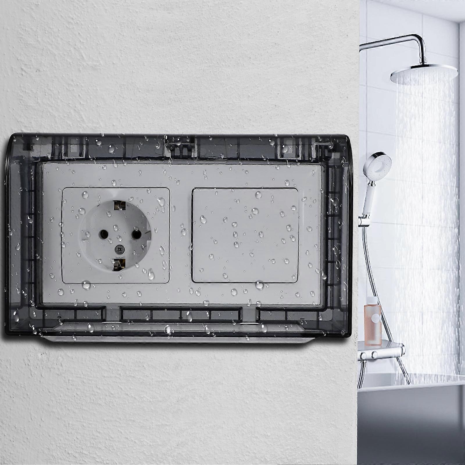 Uttagsskydd Dubbelt positionerat förtjockat eluttagsskydd för inomhus- och utomhusbruk