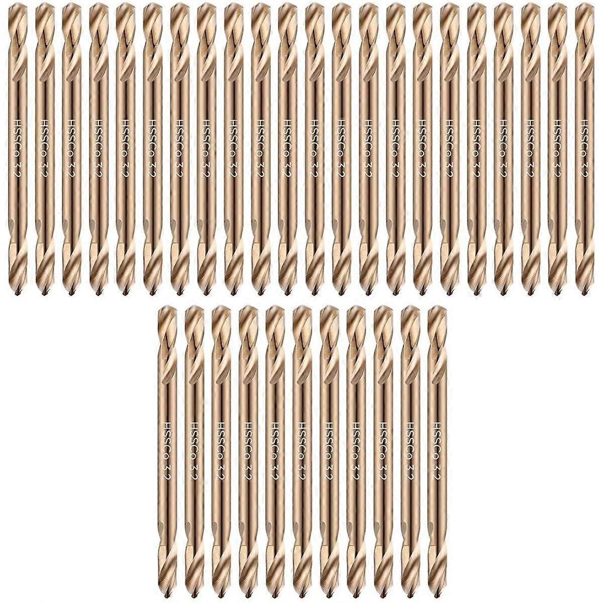 Cobalt Drill Bits Double End Drill Bits for Hardened Steel Wood Cast High Speed Metal Drill Bit(3/16 Inch, 30 Pcs)