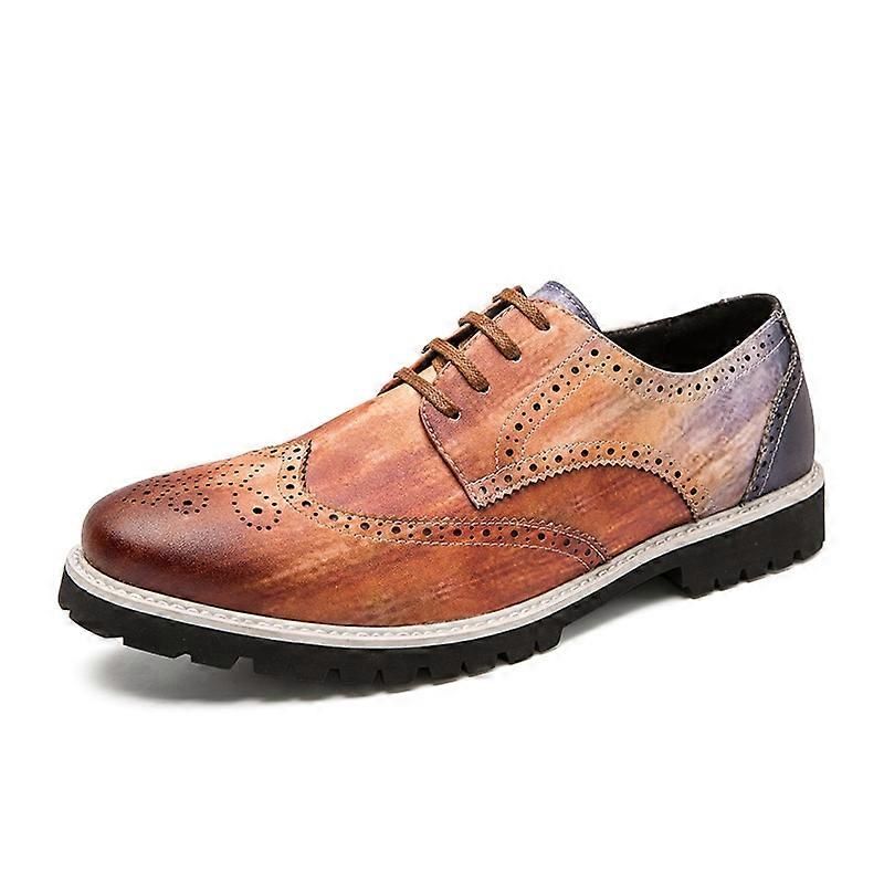 Leather Brogues Men Dress Shoes Business Lace Up Men Loafers