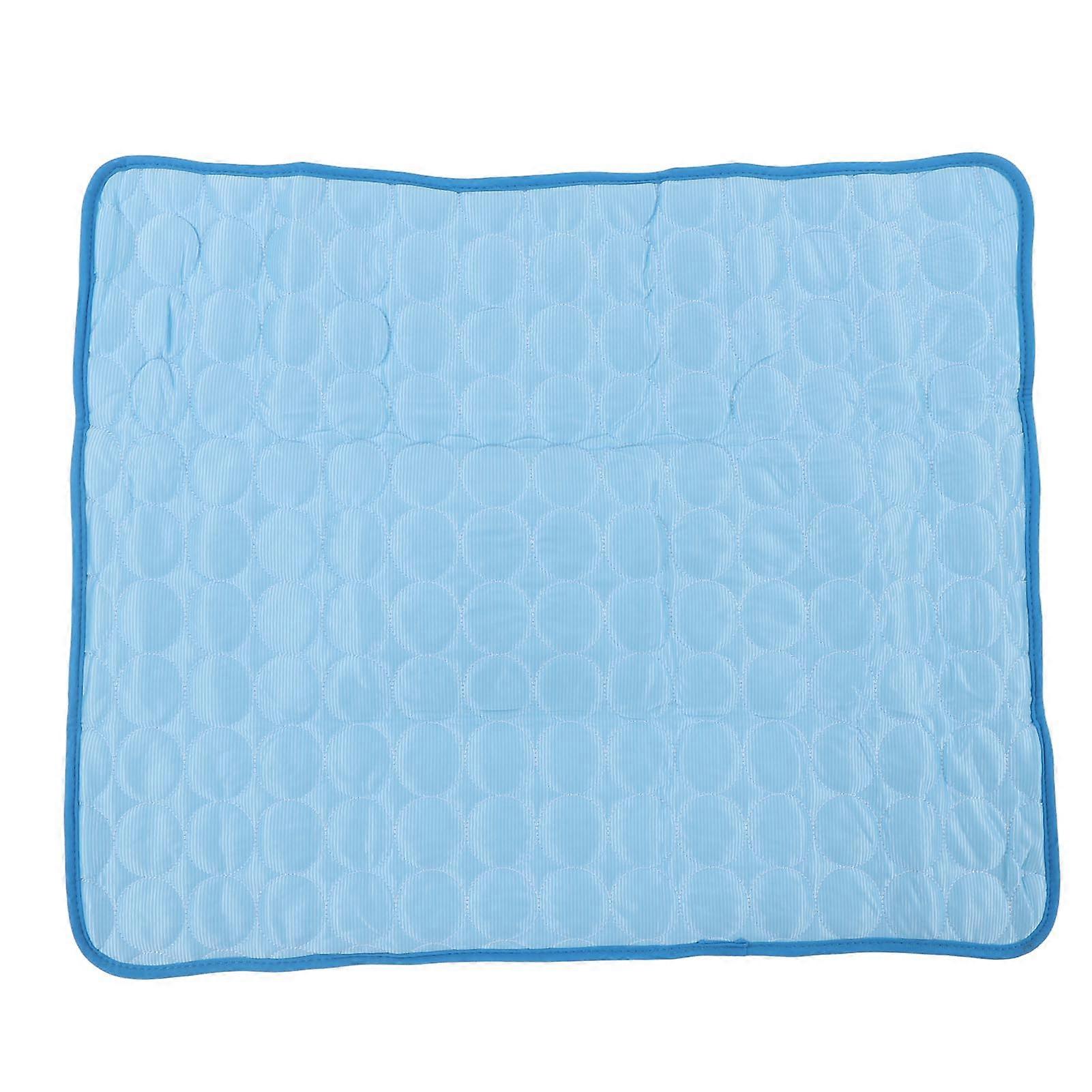 Pet Cooling Mat Breathable Folding Reusable Summer Self Cooling Cushion For Dogs Cats L Blue