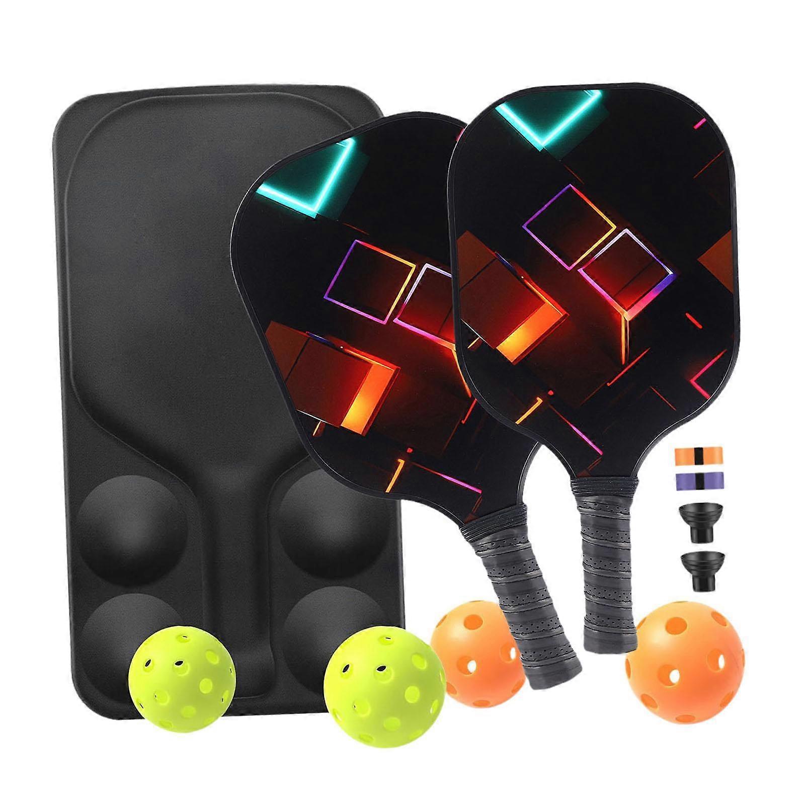 Pickleball Rackets Set Ergonomisk grep Glassfiberracketer for voksne Gym Gave