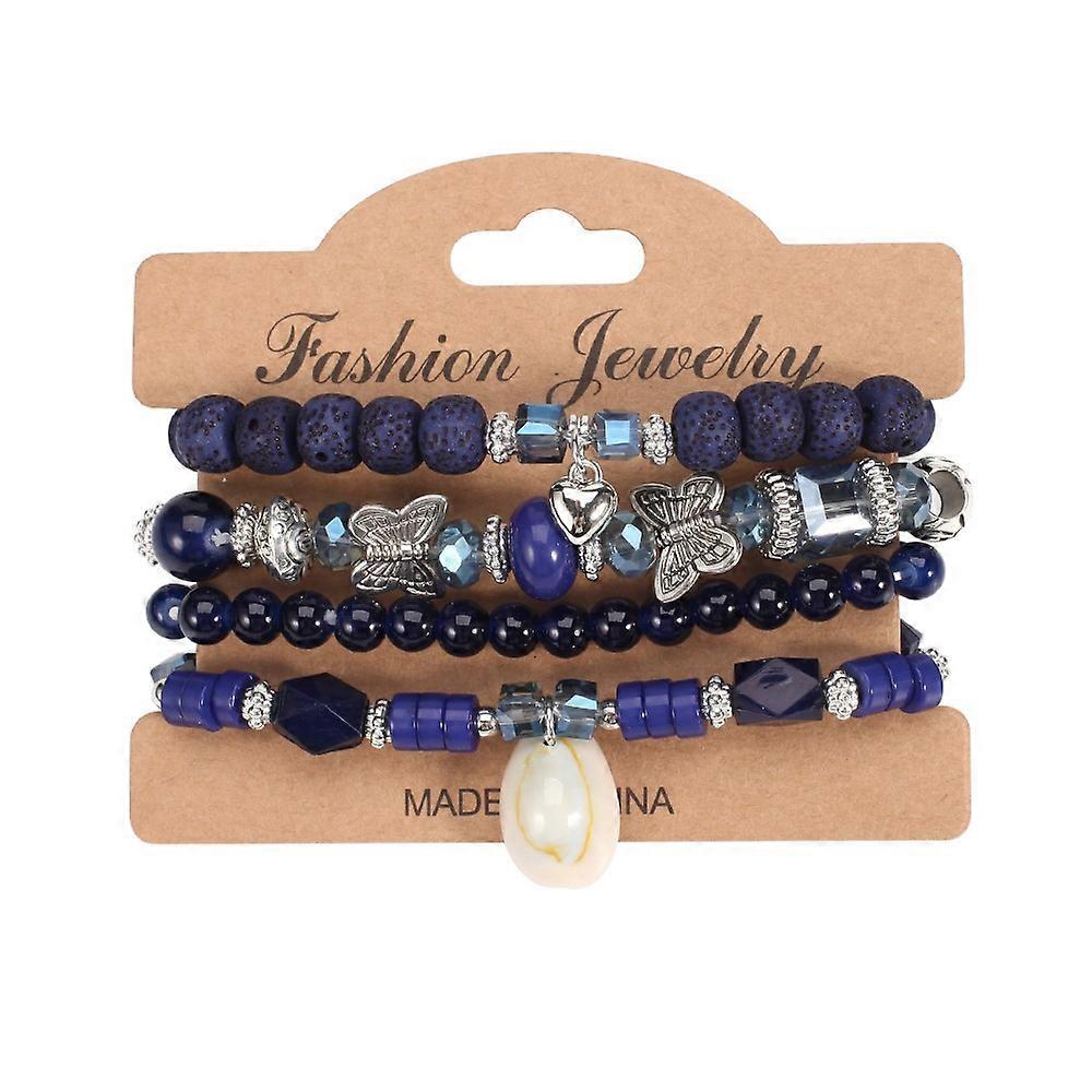 Bracelet-Ocean Dreams-Blue Bohemian Shell Pendant Chain
