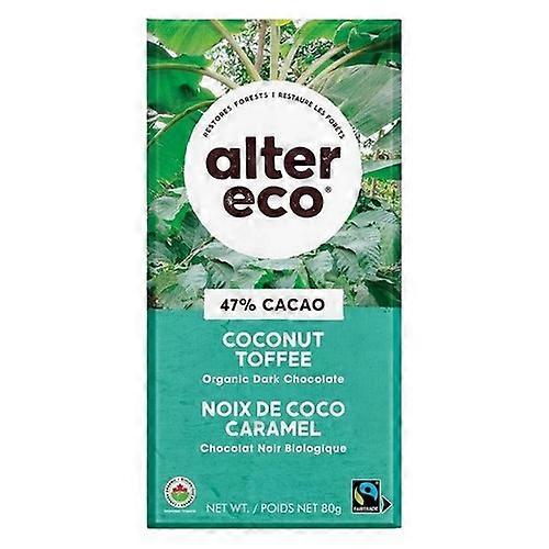 Organic 47% Cocoa Coconut Toffee Dark Chocolate Bar, 80 Grams by Alter Eco