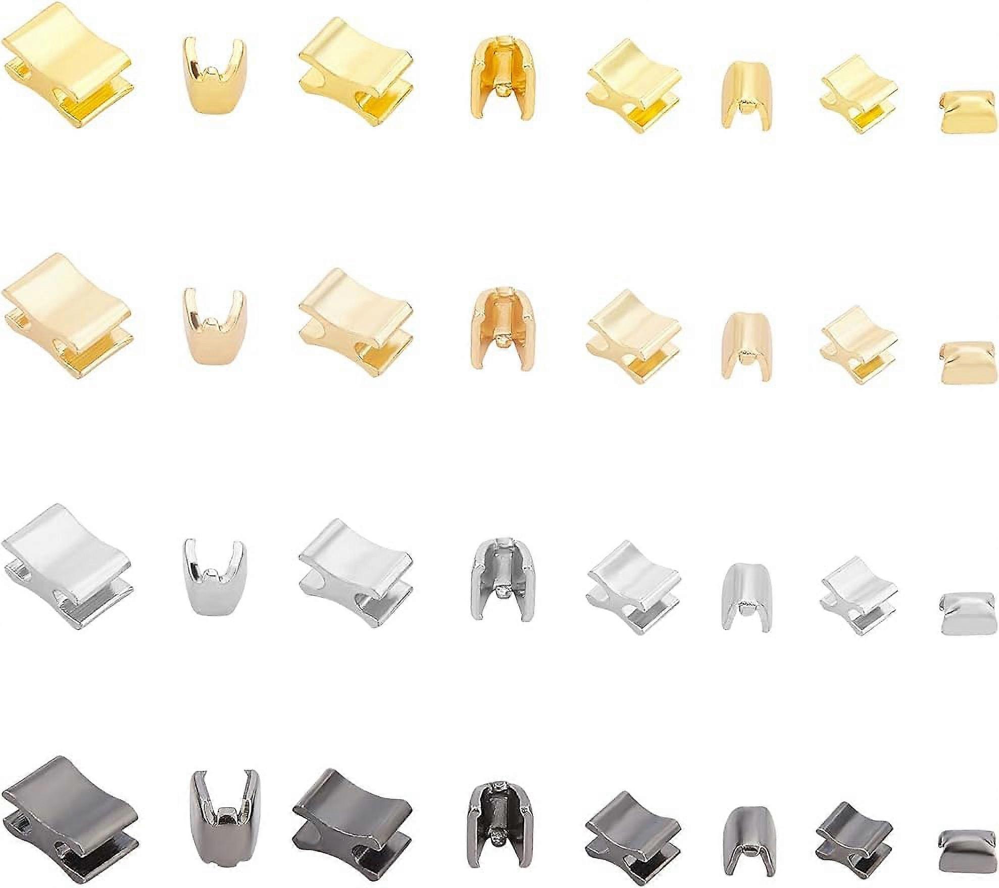 48Sets Zipper Stopper Brass Zipper Bottom Stops Top Stops for Zipper Repair Coats