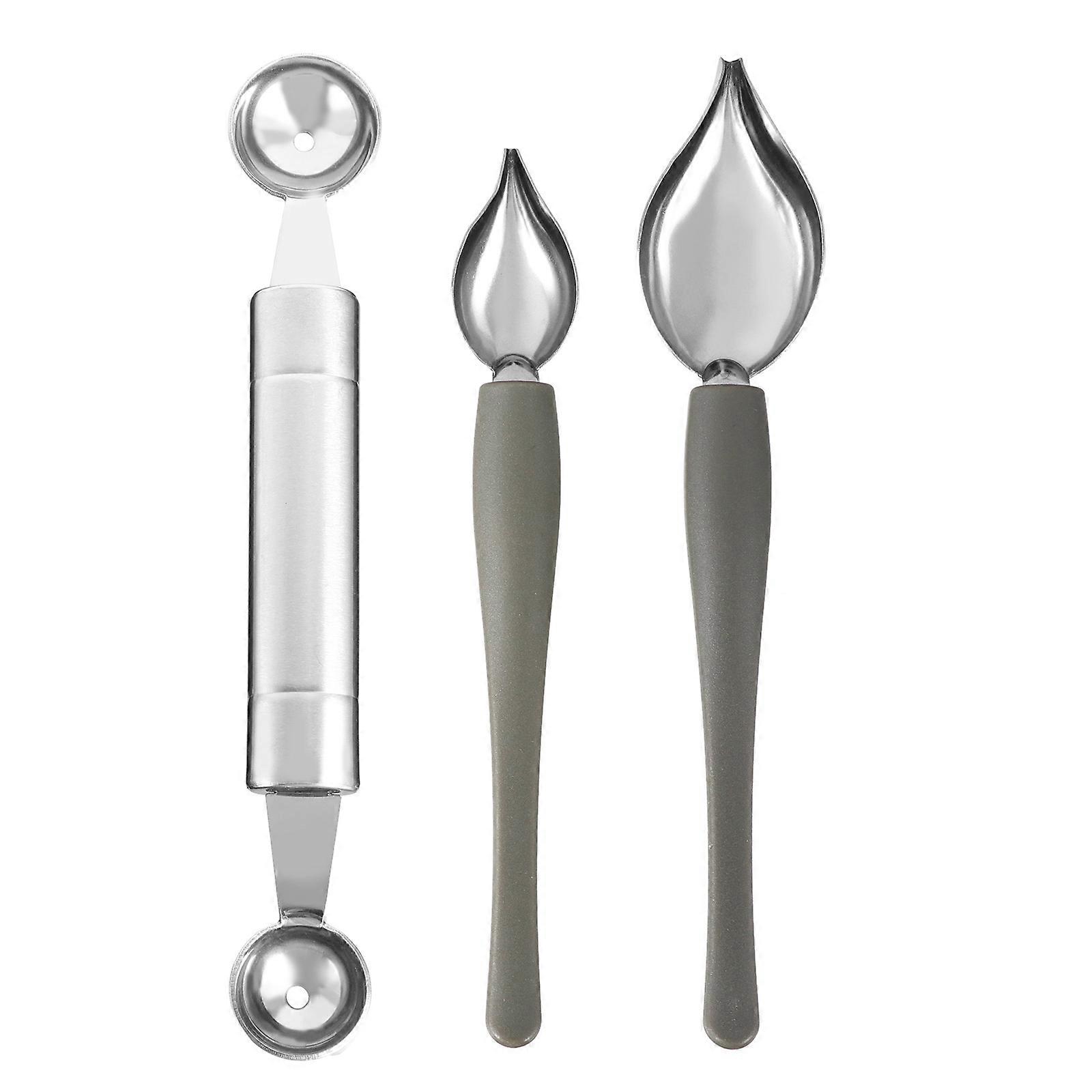 3pcs Creative Decoration Spoon Coffee Cake Chef Drawing Sauce Embellishment Tool