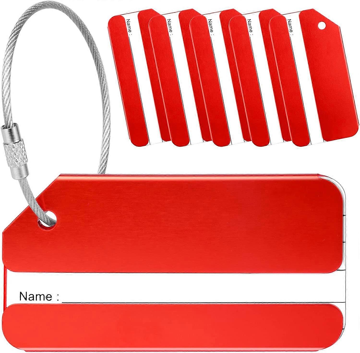 6 pcs Aluminum Alloy Suitcase Tag with Stainless Steel Strings and Name Tag