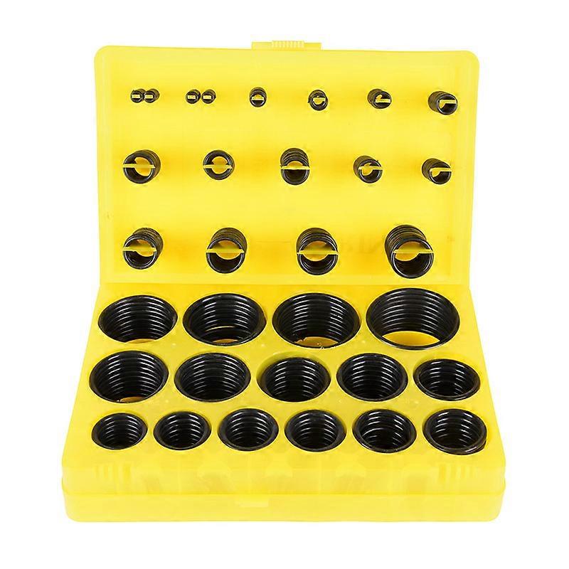 386pcs 23.5x16x4cm Black Universal NBR O Ring Seal Kit 30 Different Sizes Rubber O-ring Sealing Gasket Assortment Set For Car