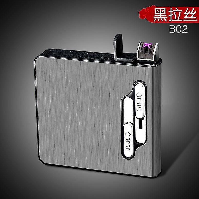 20 Pcs Automatic Cigarette Case Lighter B02 Multi-Function Pulse Double Arc Cigarette Lighter Cross-Border Wholesale Lighter