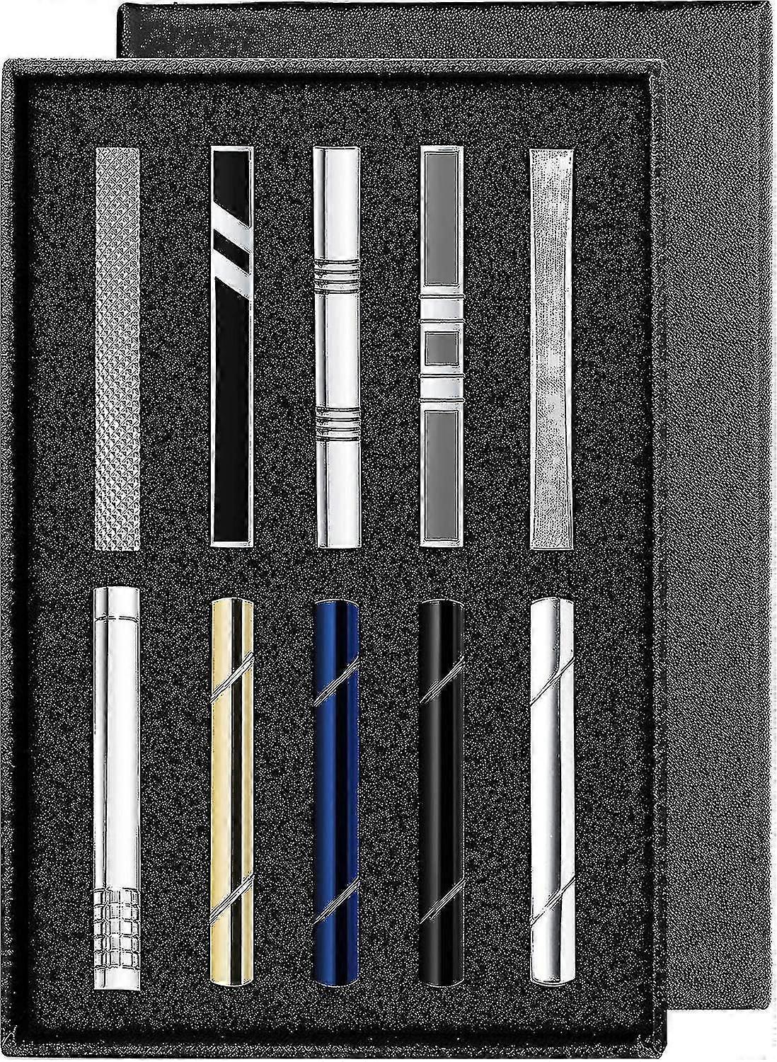 Herr slipsklämma set slipsklämma bröllop business ring presentförpackning