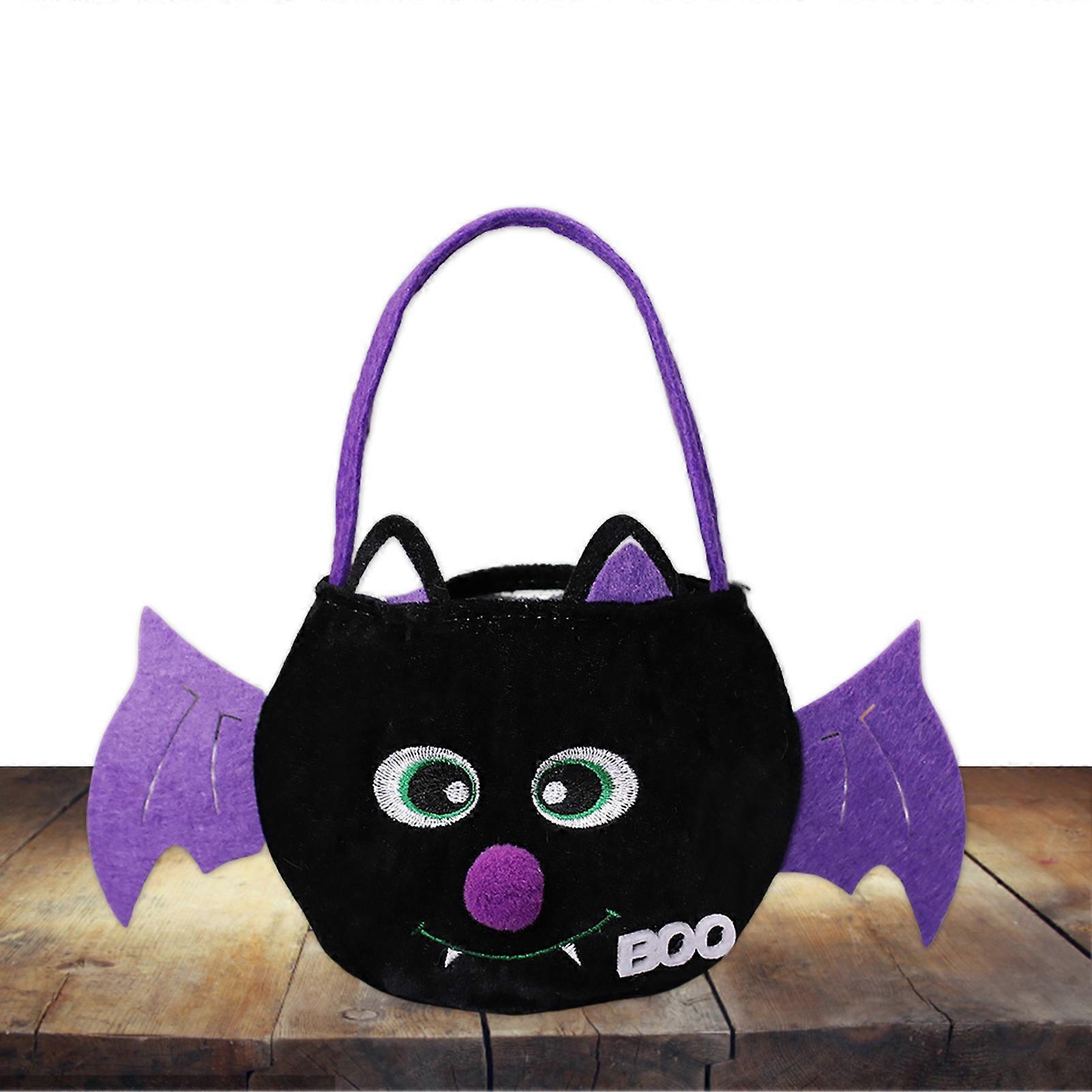 Halloween Candy Tote Velvet Tote Bag na trik alebo liečenie cukríkov Tekvicová párty uprednostňuje tašky dobrôt s tekvicami, duchmi, netopiermi, tekvicou