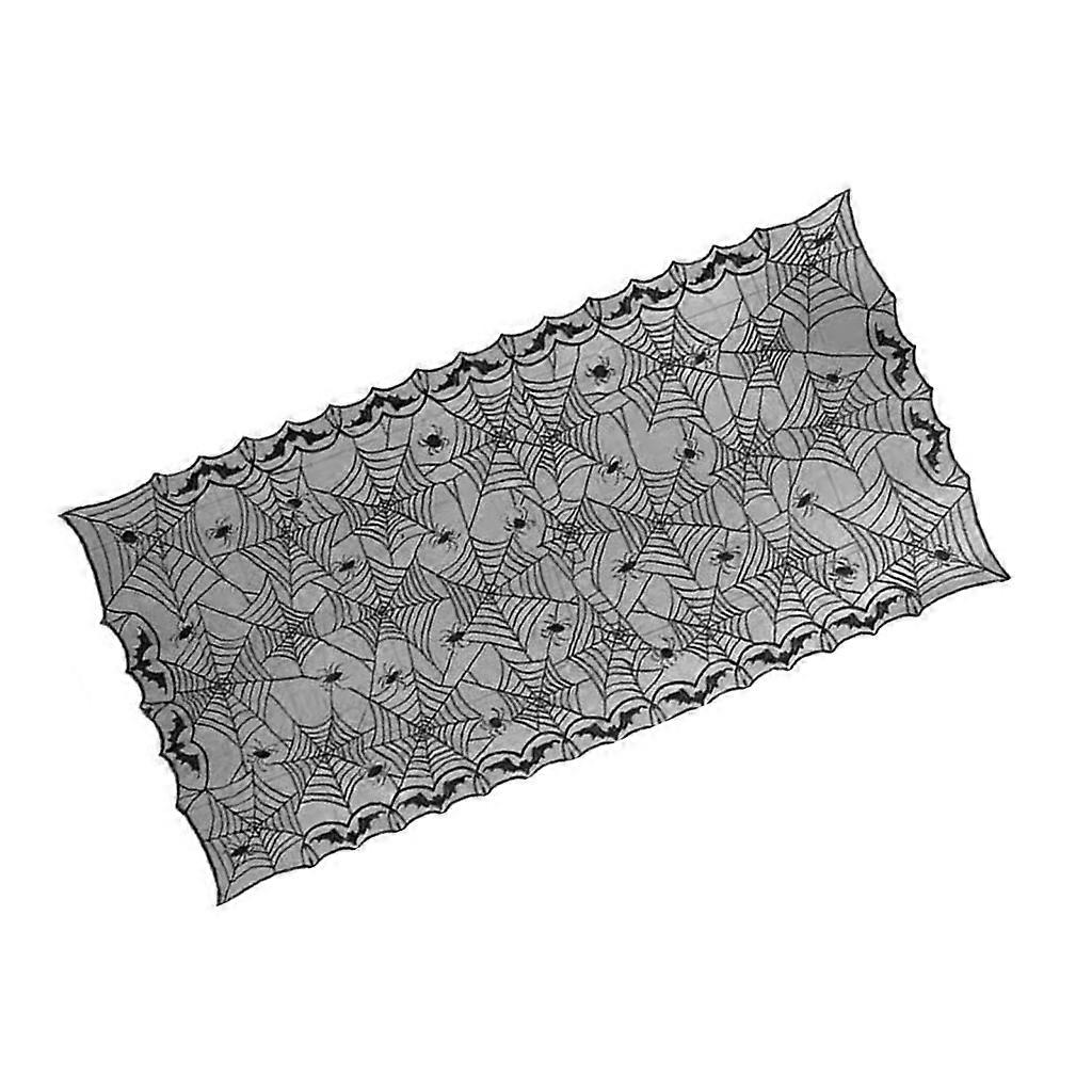  Holiday Lace Tablecloth Rectangular Cobweb Table Runner Black Placemat