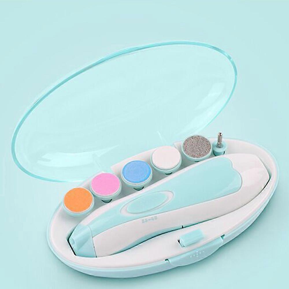 6-in-1 Baby Nail Trimmer with LED Light Electric Nail Trimmer Kit for Infants Toddlers Kids with 6pcs Sander Heads Safe Low Noise
