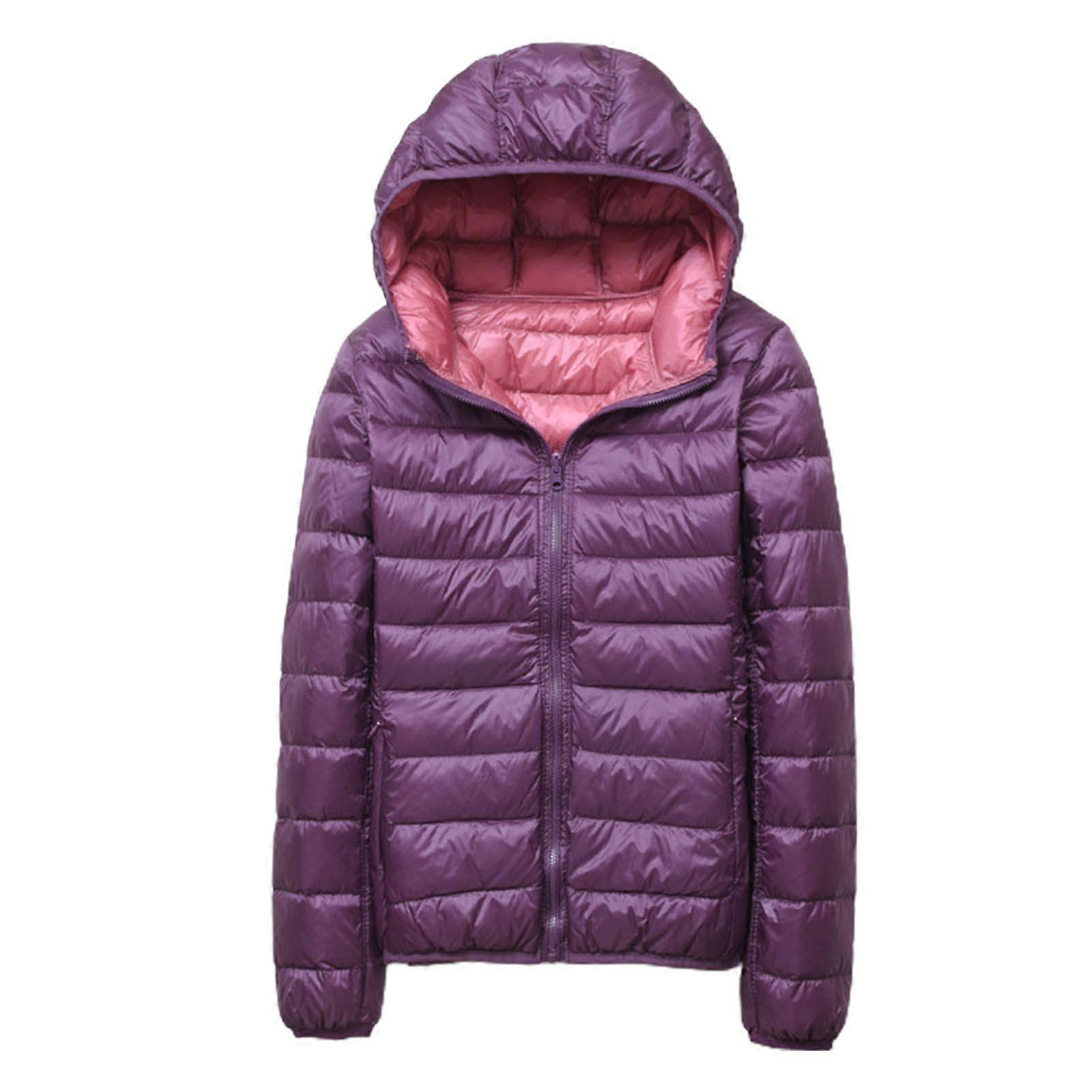 Women\'s Down Jacket Thin Short Double-Sided White Duck Down Large Size Jackets