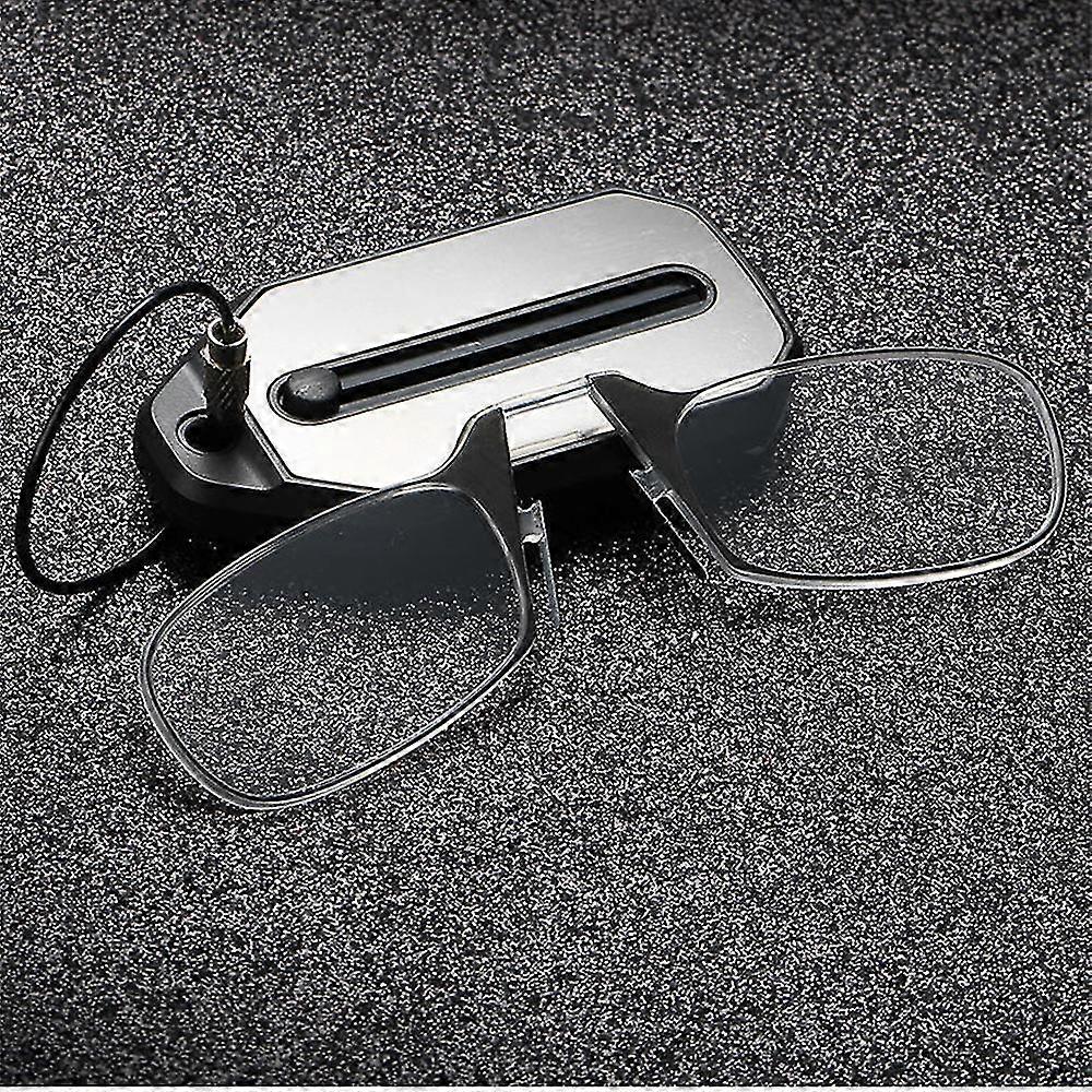 Lunettes de lecture All-in-one Keychain Clip Nez Lunettes de lecture, Mini lunettes de lecture Lunettes de lecture portables sans jambes pour personnes âgées