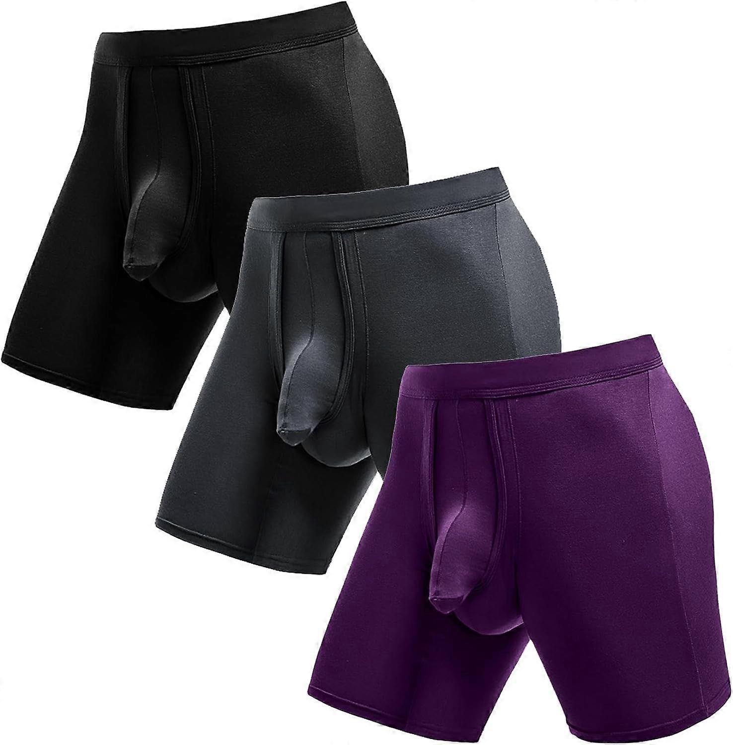 Morakot Doppia Custodia Da Uomo Biancheria Intima Elefante Tronco Boxer Slip con Sacchetto per Palle Rigonfiamento Maschile Migliorare Biancheria I...