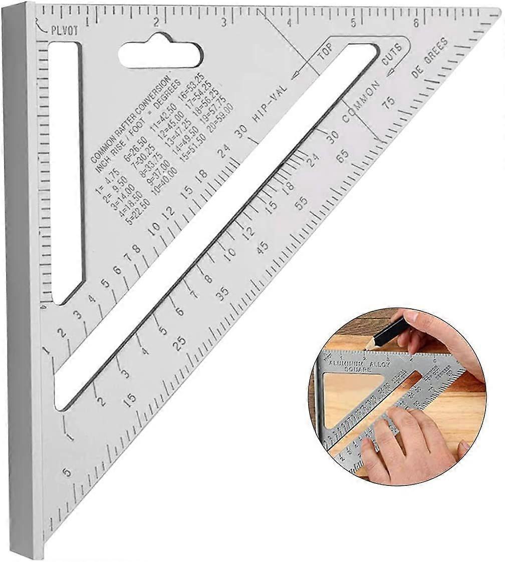 Carpenter's Triangle Square - 30cm/300mm High Precision Carpenter's Square - Aluminum Alloy Carpentry Angle Ruler Measuring Tool