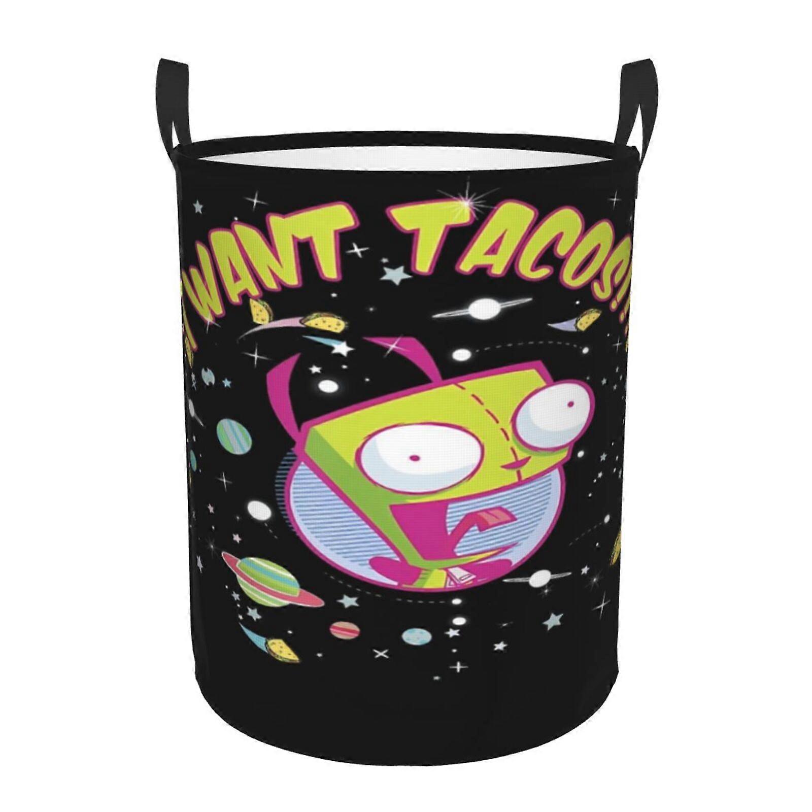 Invader Zim 3d Grafische Vlam Wasmand Brand Flame Kleding Hamster Opslag Met Handvat-SYS28292