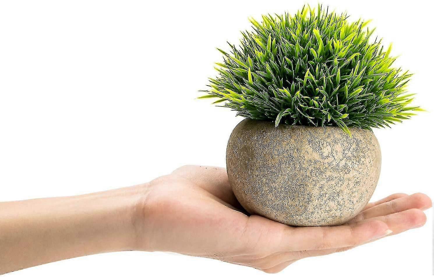 Plante Artificielle, 4 Pièces, Mini Plantes Artificielles Plastique Vert Pour Interieur Et Exterieur Convient Pour Balcon Salle De Bain Chambre Salon Bureau Salle De Bain Decoration
