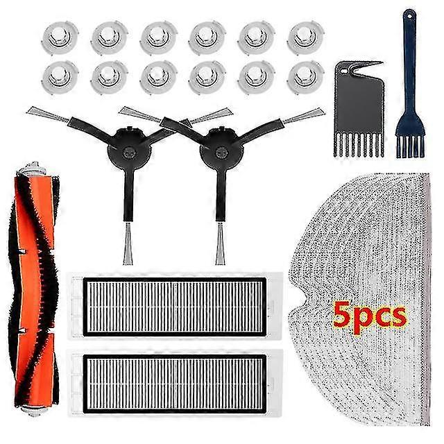 For Xiaomi Roborock S5 S50 S51 S55 S6 S60 S6 Pure Vacuum Cleaner Spare Parts Hepa Filter Mop Cloth Side / Main Brush Accessories,24pcs9
