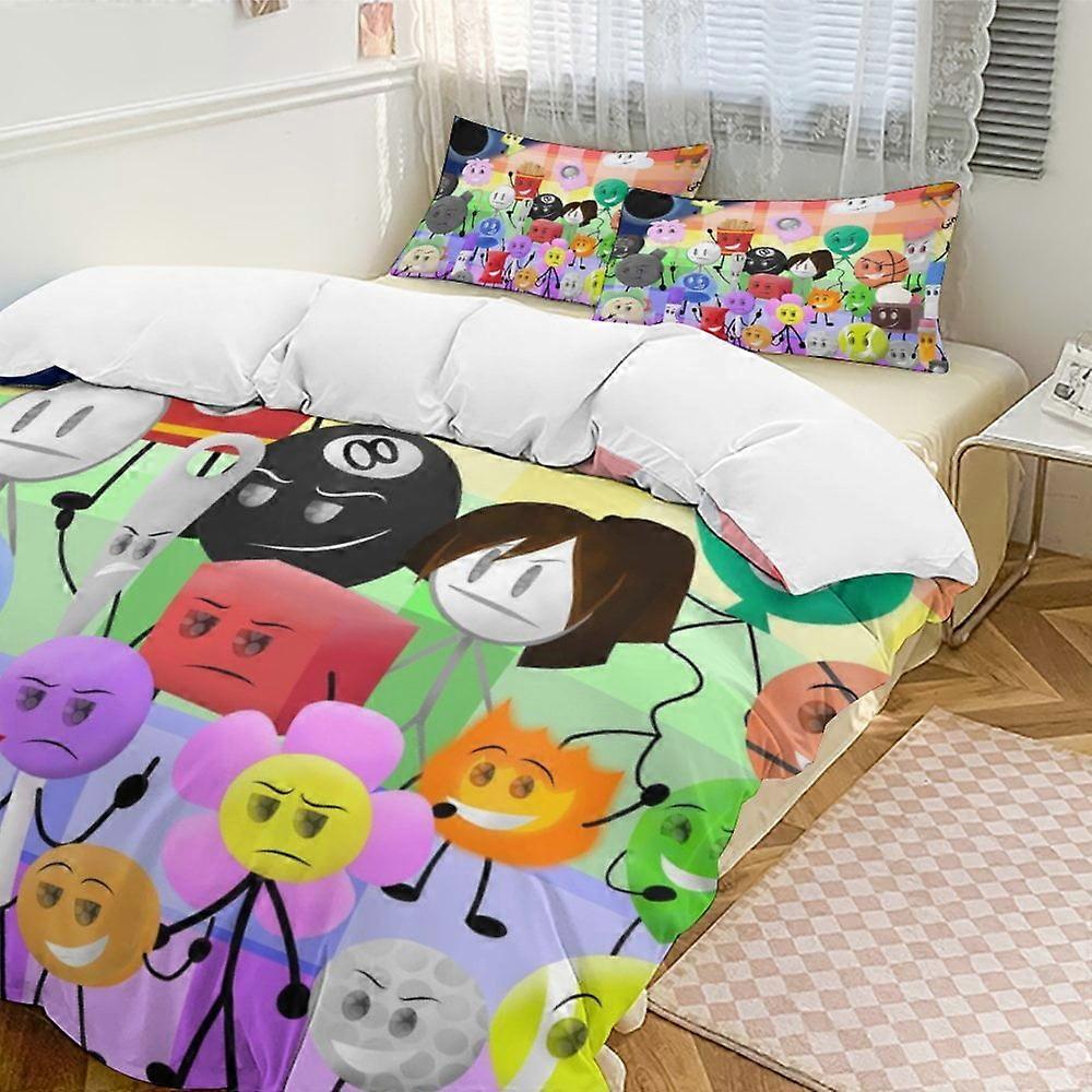a1057 Battle For Dream Island 3-Piece Bedding Set Soft Warm And Comfortable Soft Bed Set with 1 Duvet Cover And 2 Pillowcases for Bedroom jfr1057