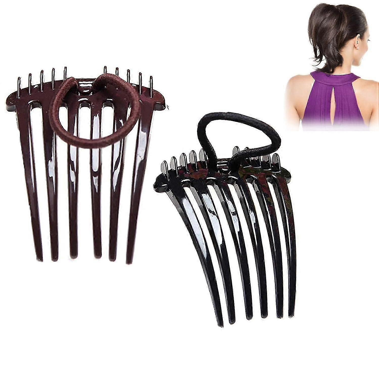 Bandette Comb, Bandette Comb With Elastic Band, Twist It Up Comb, Ponytail Bump It Up Volume Inserts Combs Fluffy Hair Comb