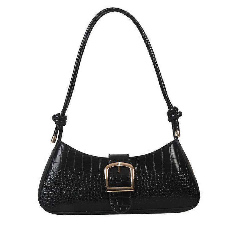 Faux leather messenger bag, shoulder bag, pattern black