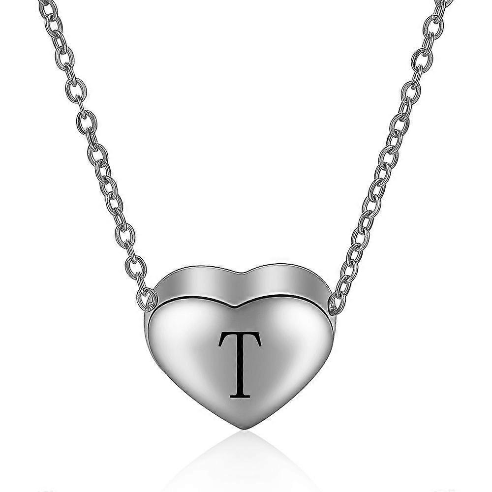 925 Sterling Silver Initial Letter T Necklace - 18 inch