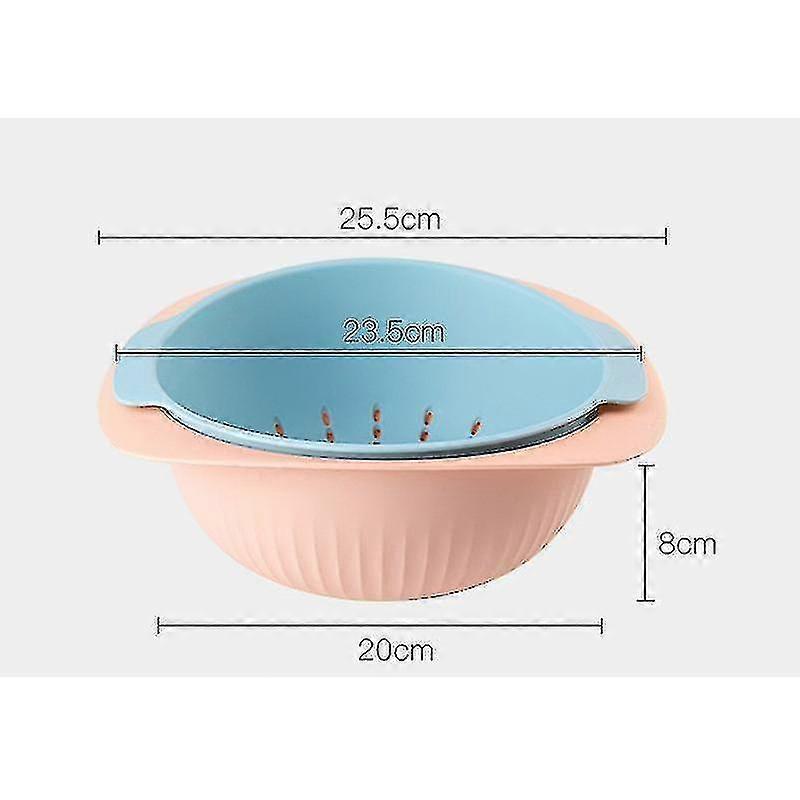 New Kitchen Fruit Vegetable Double Layer Drain Plastic Cleanout Storage Basket