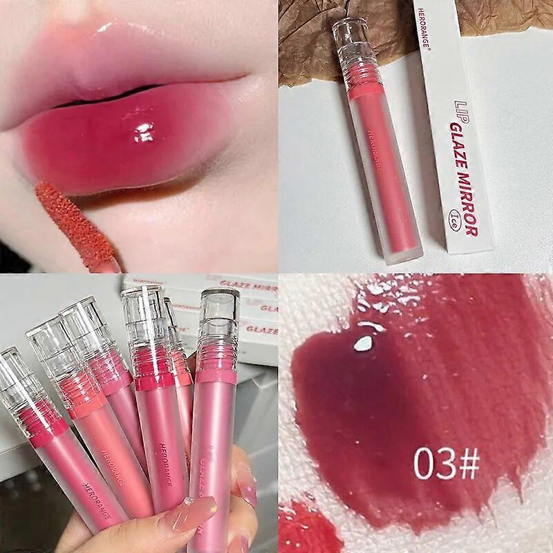 Miroir Imperméable À L’eau Nude Brillant À Lèvres Transparent Nude Brun Foncé Rouge Rouge À Lèvres Glaçure Durable Velours Rouge À Lèvres Liquide Femmes Maquillage Cosmétique
