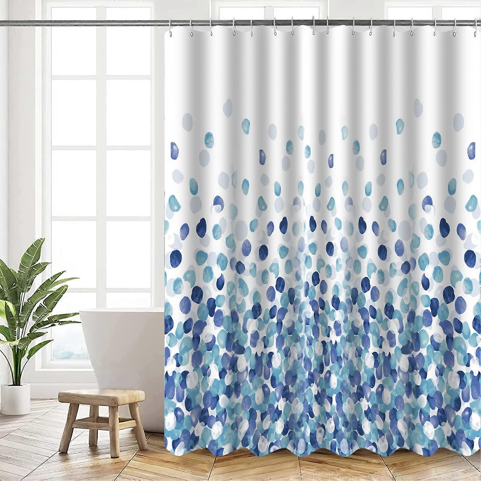 1PCS thickened waterproof shower curtain--blue petals