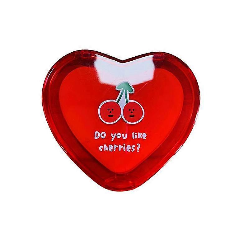 2pcs Cherry heart Shape Foldable Mirror Cosmetic Mirror