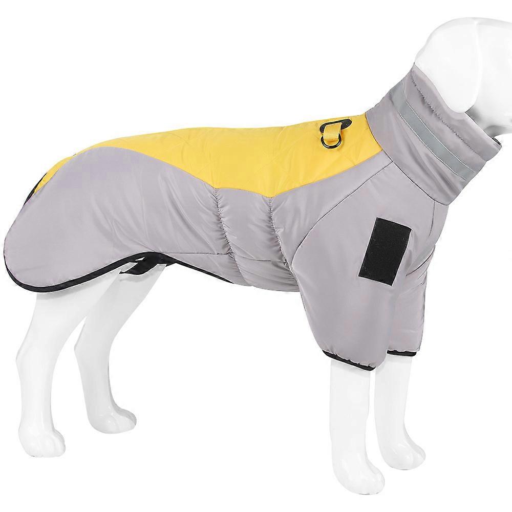 Plus Size Pet Dog Jacket Winter Warm Color Block Reflective Coat Clothes