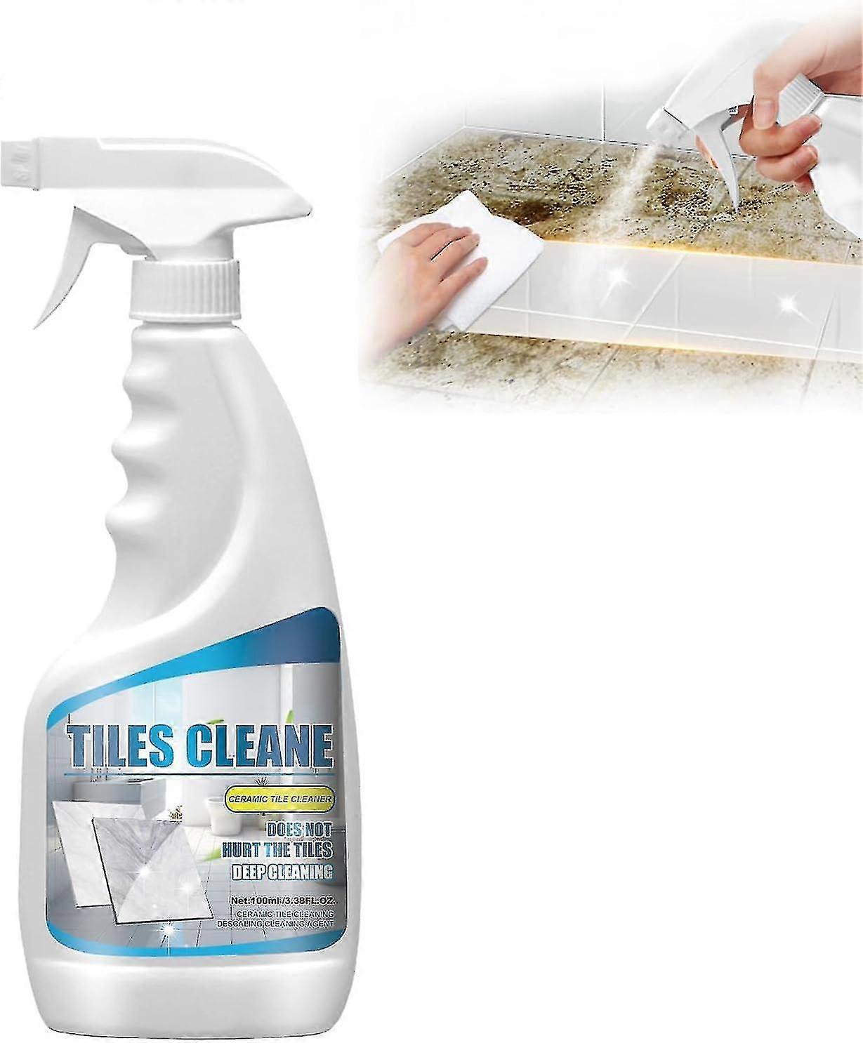 Spray nettoyant pour coulis de carrelage, agent de nettoyage détartrant, nettoyant détartrant multifonction pour salle de bain, nettoyant de coulis ultime pour les sols carrelés