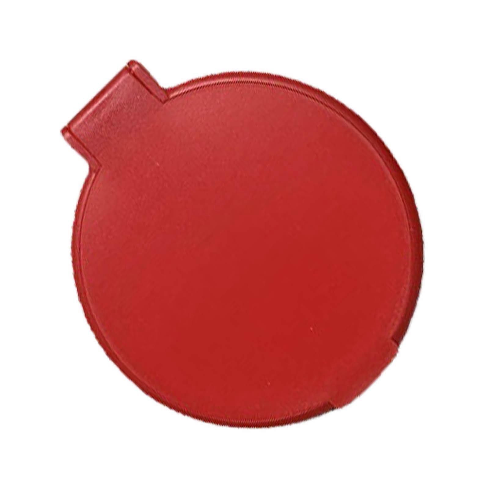 Single Sided Folding Circular Mirror Plastic Portable Compact Cosmetic Pocket Mirror Red